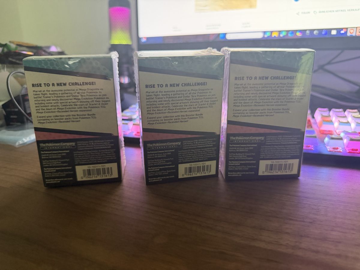 Pokémon Carte collezionabili: 3x Pokémon Mega Evolution Ascended Heroes Booster Bundle Car – Nuovo e nell'imballaggio originale da Aarburg venduto da Tenzin.B 2
