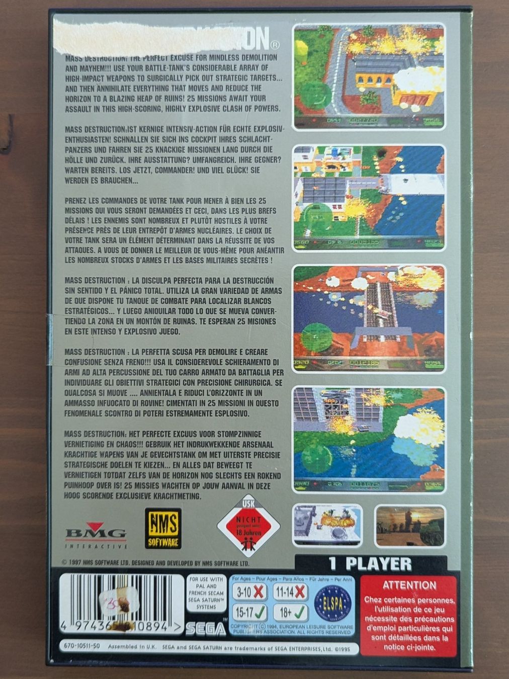 Sega Spiele: Mass Destruction ** Sega Saturn ** Komplett – Gebraucht aus Zürich von Pordox 1