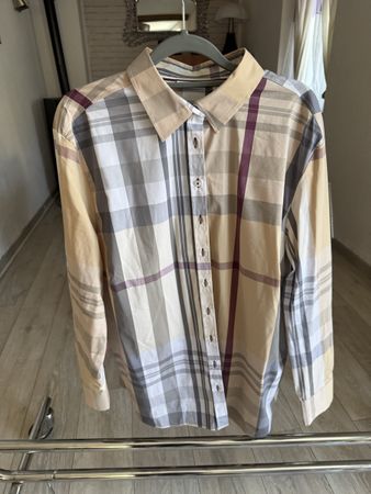 Chemise carreaux beige/gris ETERNA Taille 50