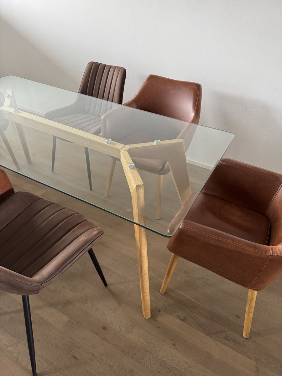 Set di tavolo e panche: Glastisch + 6 Stühle – Usato da Buchs ZH venduto da manu0123 1