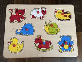 Holz Steckpuzzle Tiere Bauernhof 