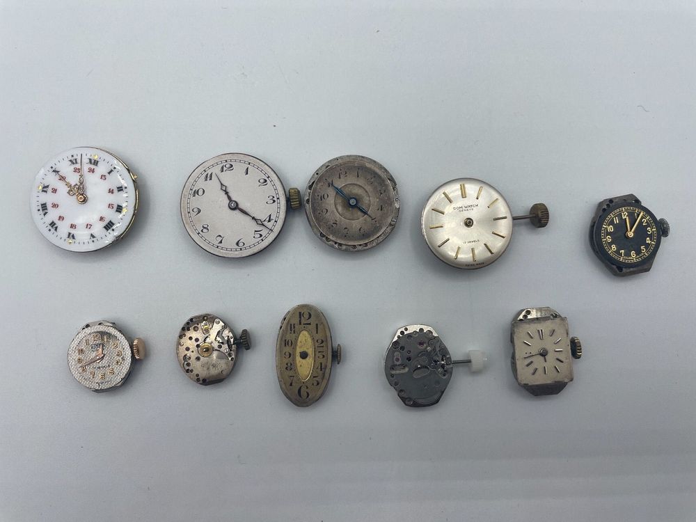 Lot De 6 Mouvements D'horlogerie Anciens Type FHF-75 - Pièces Pour Réparation Montre Mécanique - Occasion