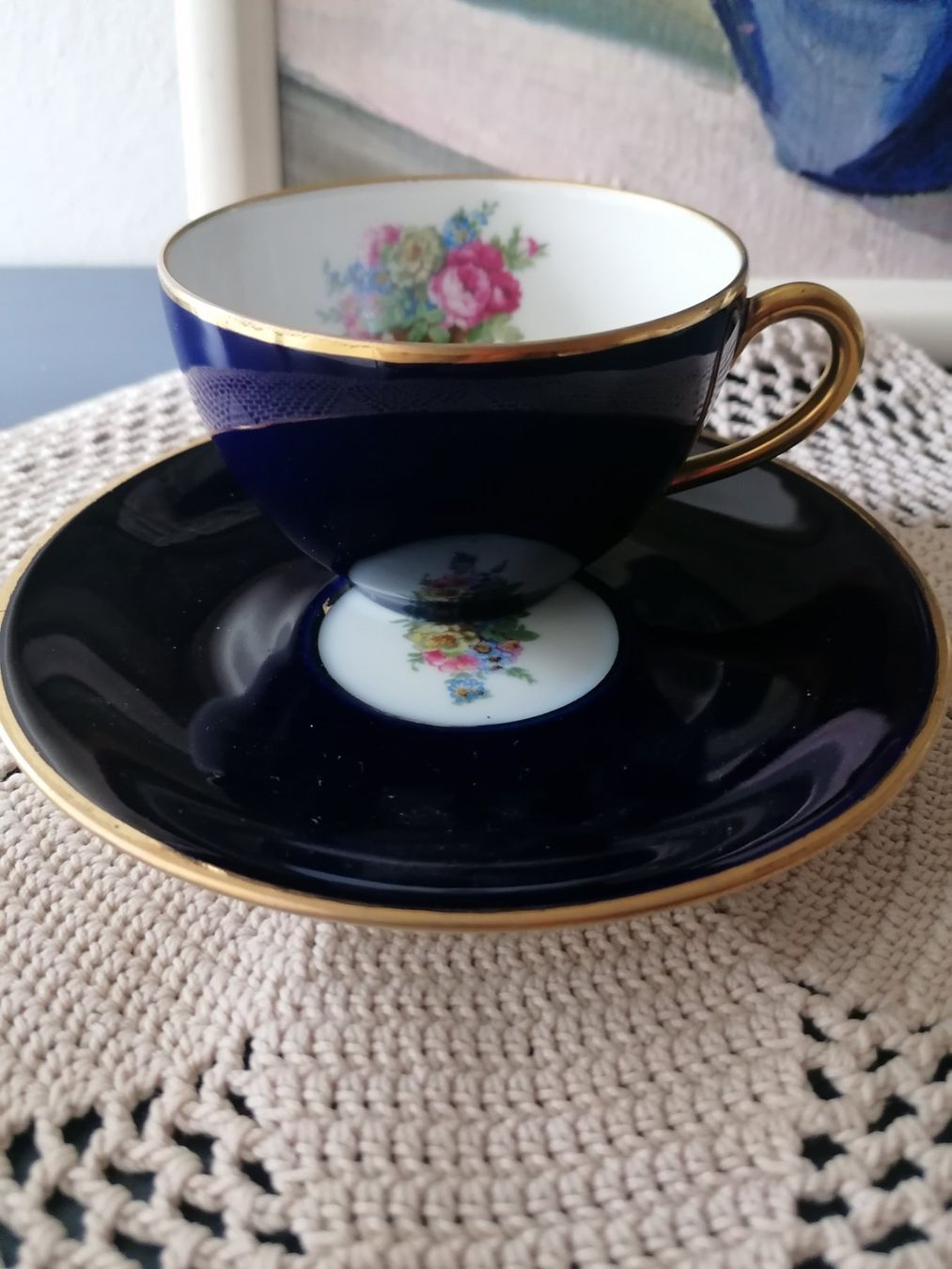 Tazze: Antike Teetasse Limoges, kobalt – Usato da Aegerten venduto da Jos_zem
