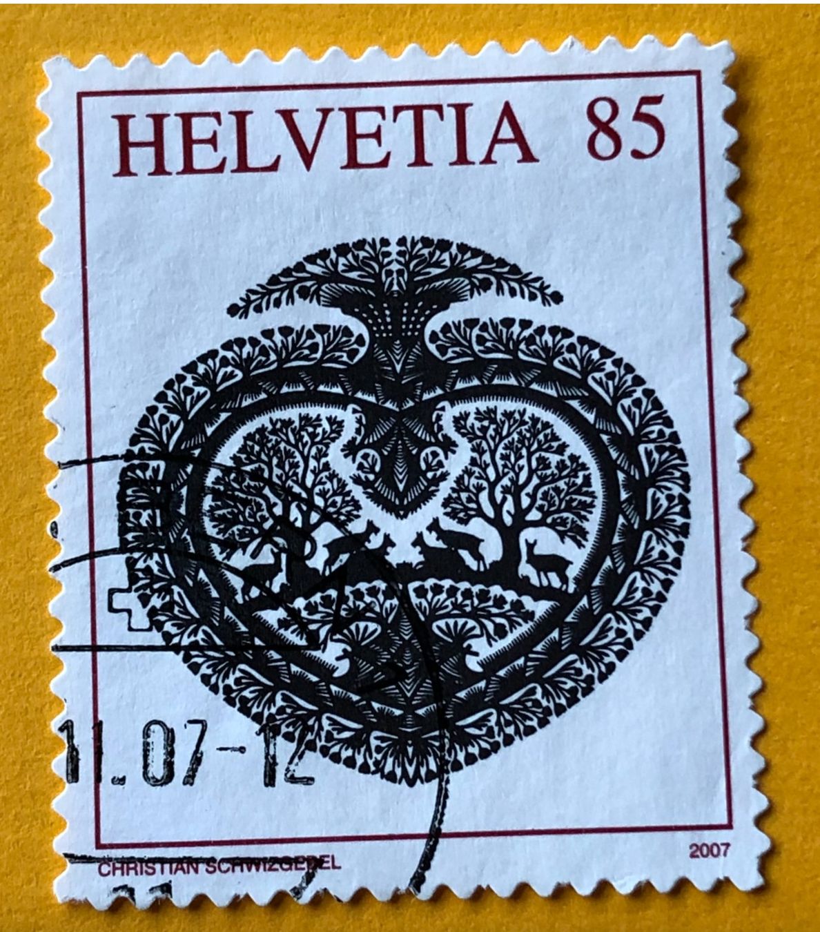 Tutti i francobolli: Nr.1250A Herz  GESTEMPELT Sondermarken 2007    – Usato da Aarau venduto da Billa007