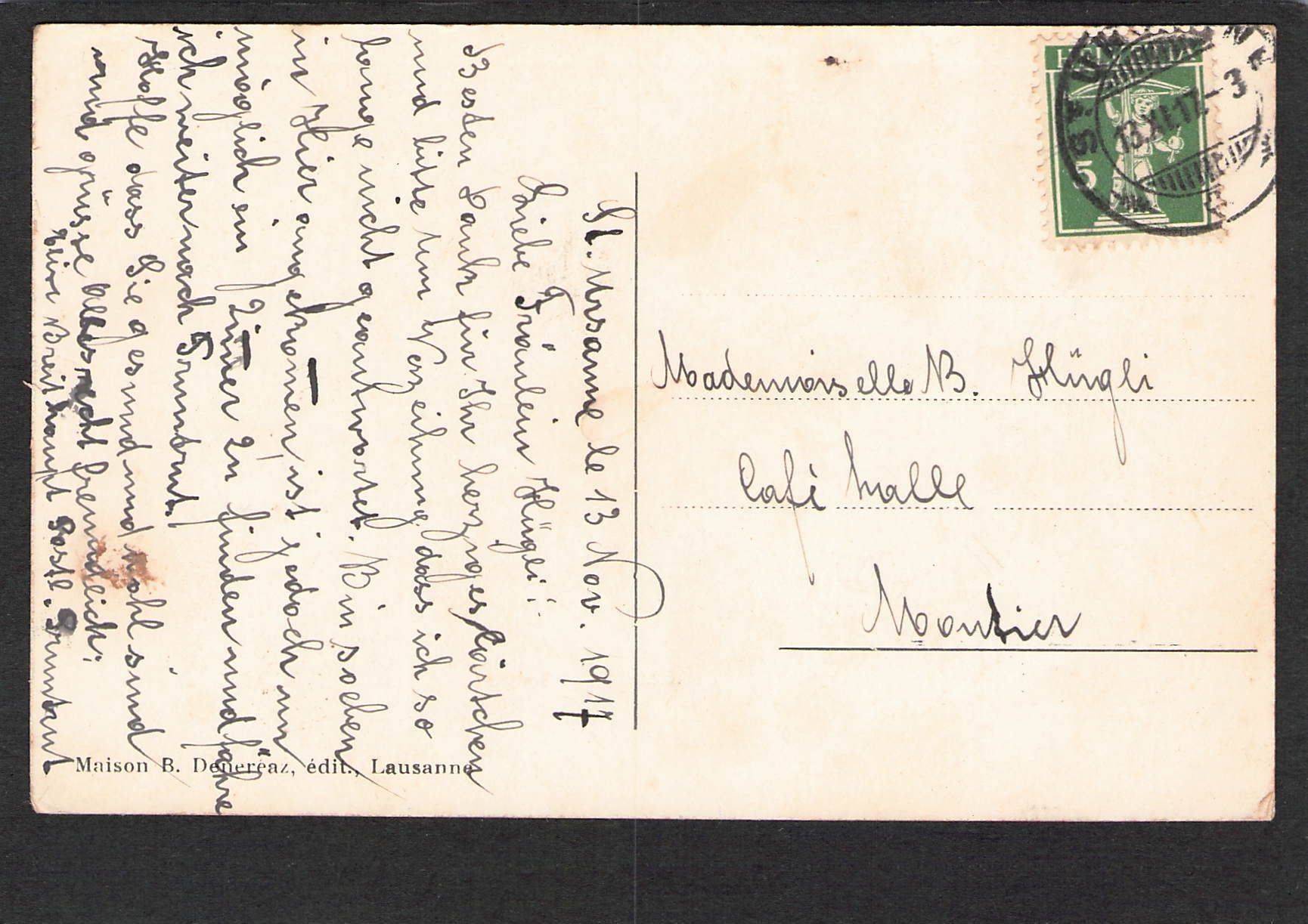 Ansichtskarten: CP. St. Ursanne , 1917 – Gebraucht aus Reichenburg von ibiza18 1