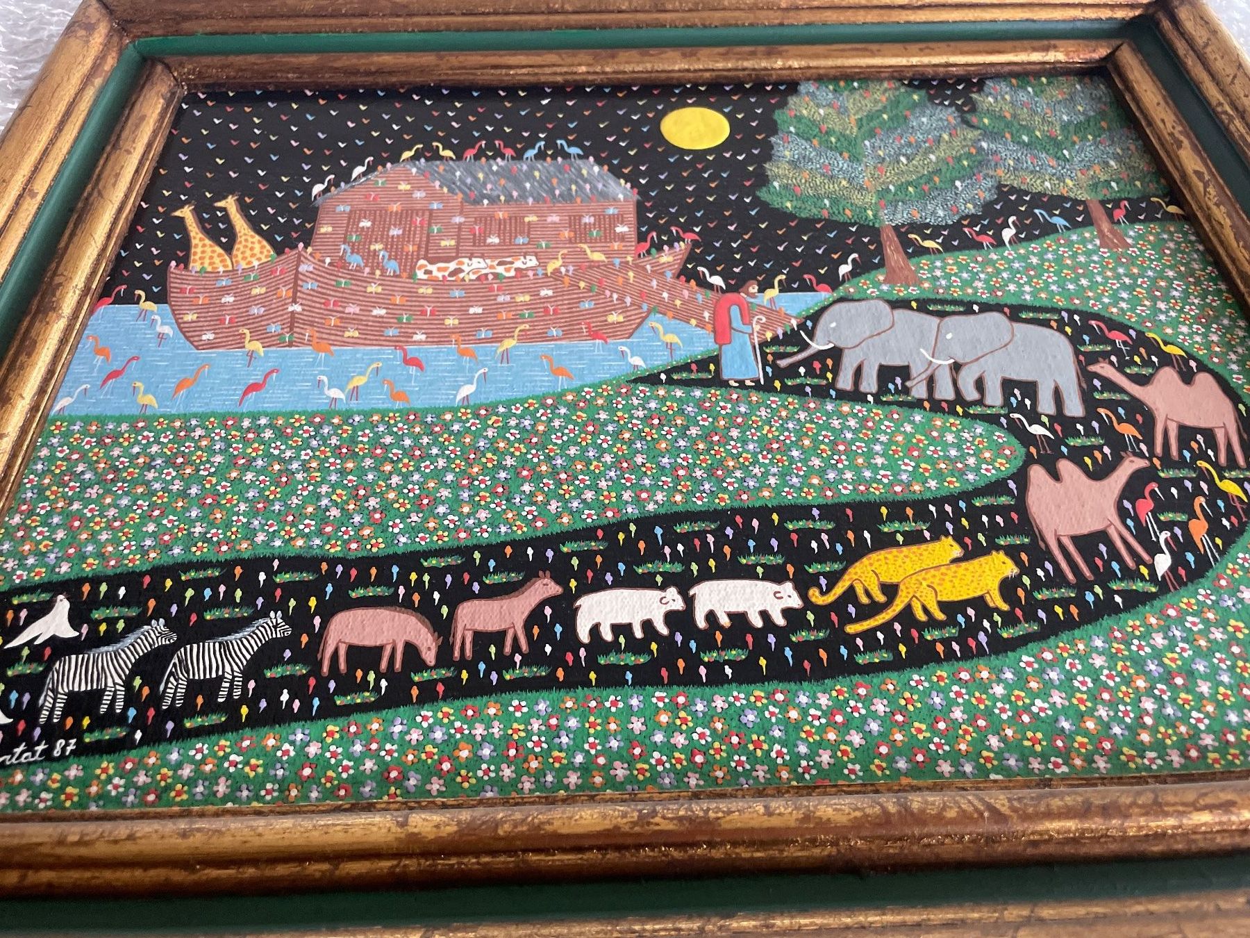 Dipinti: Gemälde Ernane Cortat Arche Noah 1987 Naive Kunst – Usato da Volketswil venduto da rubin74 2