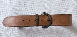 Vintage Echtleder Taillengürhel Hufeisen-Schnalle 59-74 cm