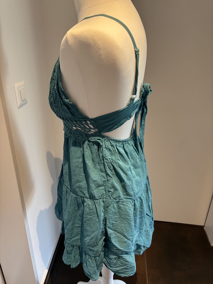 Robes: Kleid Petrol Grösse 36 Baumwolle mit Spitze – D'occasion à Salenstein par Silly...0 5
