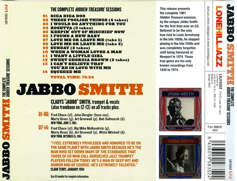 CD: Jazz CD: Jabbo Smith "The complete Hidden Treasure Sessions" – Usato da Hochfelden venduto da mue_lhm9 5