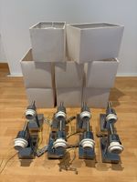 8 Wandlampen mit Schirmen
