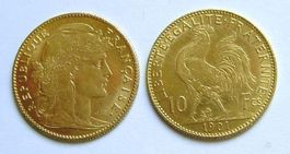 Goldmünze 10 Francs/ Marianne - Coq 1906