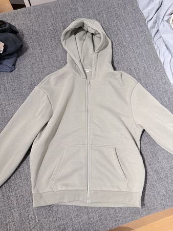 Zipper Jacke Hoodie Hellgrün/Beige