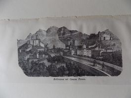 Bellinzona nel Canton Ticino Xylographie