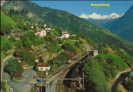 1992 AK BLS Station Ausserberg u. Bortelshorn mit alter Loki