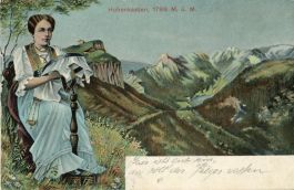 Hoher Kasten  AI   und Stickerin  /  Tracht     (Feldpost)