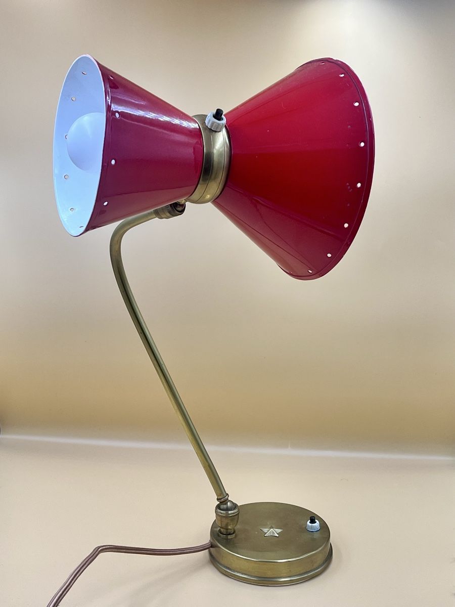 Lampade: Lampe de table Diabolo René Mathieu pour Lunel, 1950s – Usato da Lausanne venduto da Vibewave 5