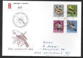 R-FDC Pro Juventute Serie 1969 J228 - J231 ET Bern 1.12.1969