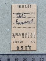 SBB Billett Stäfa - Rapperswil, Ausgabe Küsnacht ZH, 1984