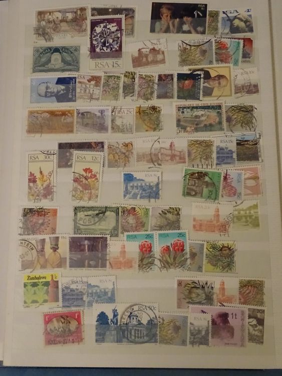 Südafrika Steckalbum schwarz 16 Seiten, v.a. gest. Marken 5