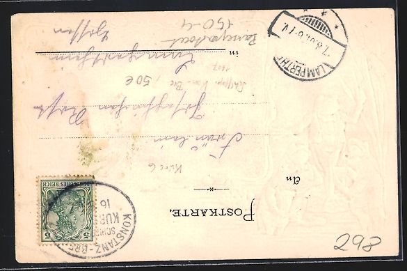 Cartoline postali: Passepartout-Lithographie Konstanz, Stad – Usato da Berlin venduto da bartko-reher 1