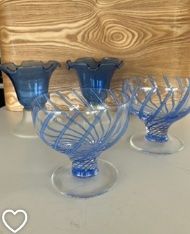Murano Bicchieri: Oversized 4 blue glass selection, probably Murano – Usato da Zollikon venduto da kmg1