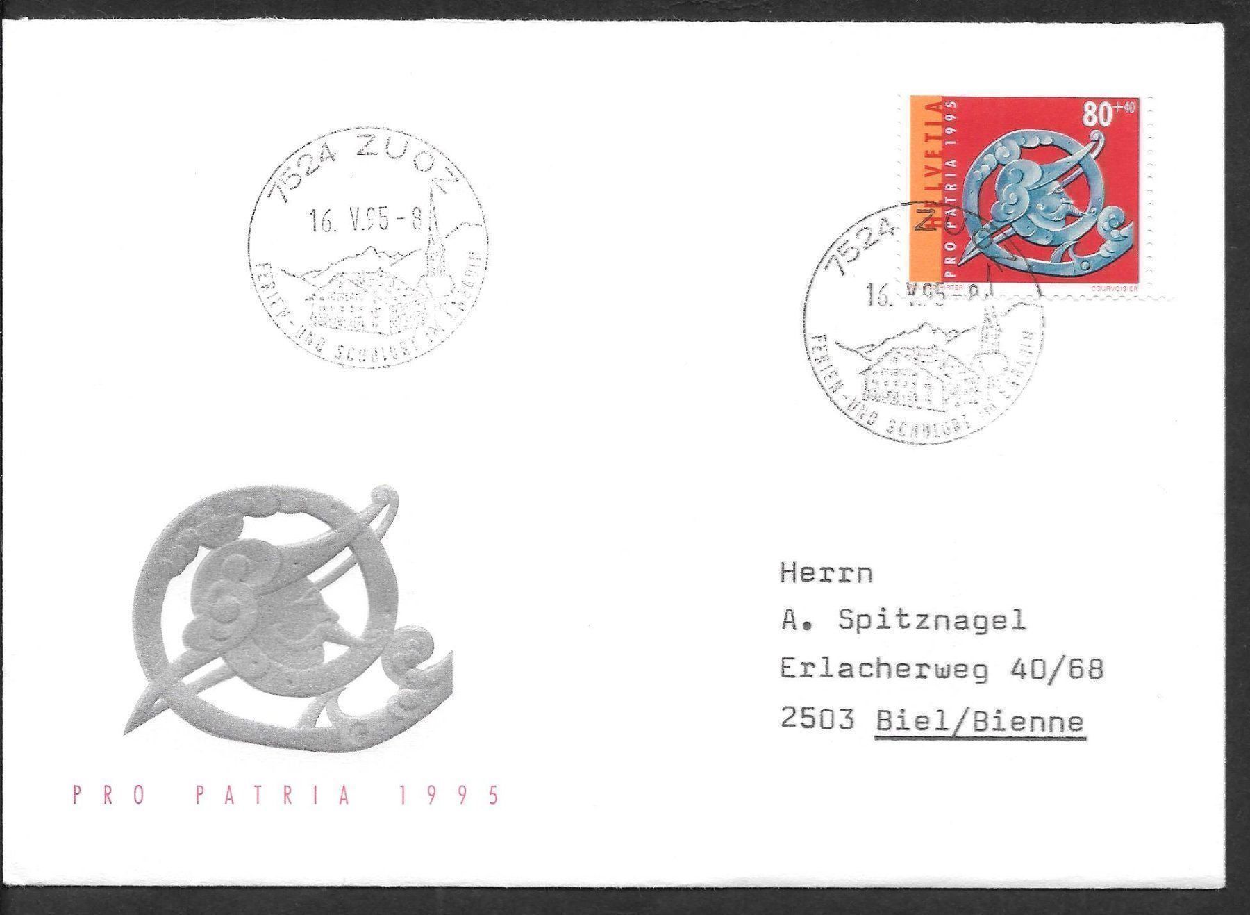 Tutti i francobolli: FDC Pro Patria B249 ET Zuoz 16.5.1995 – Nuovo (secondo la descrizione) da Olten venduto da clotaldi