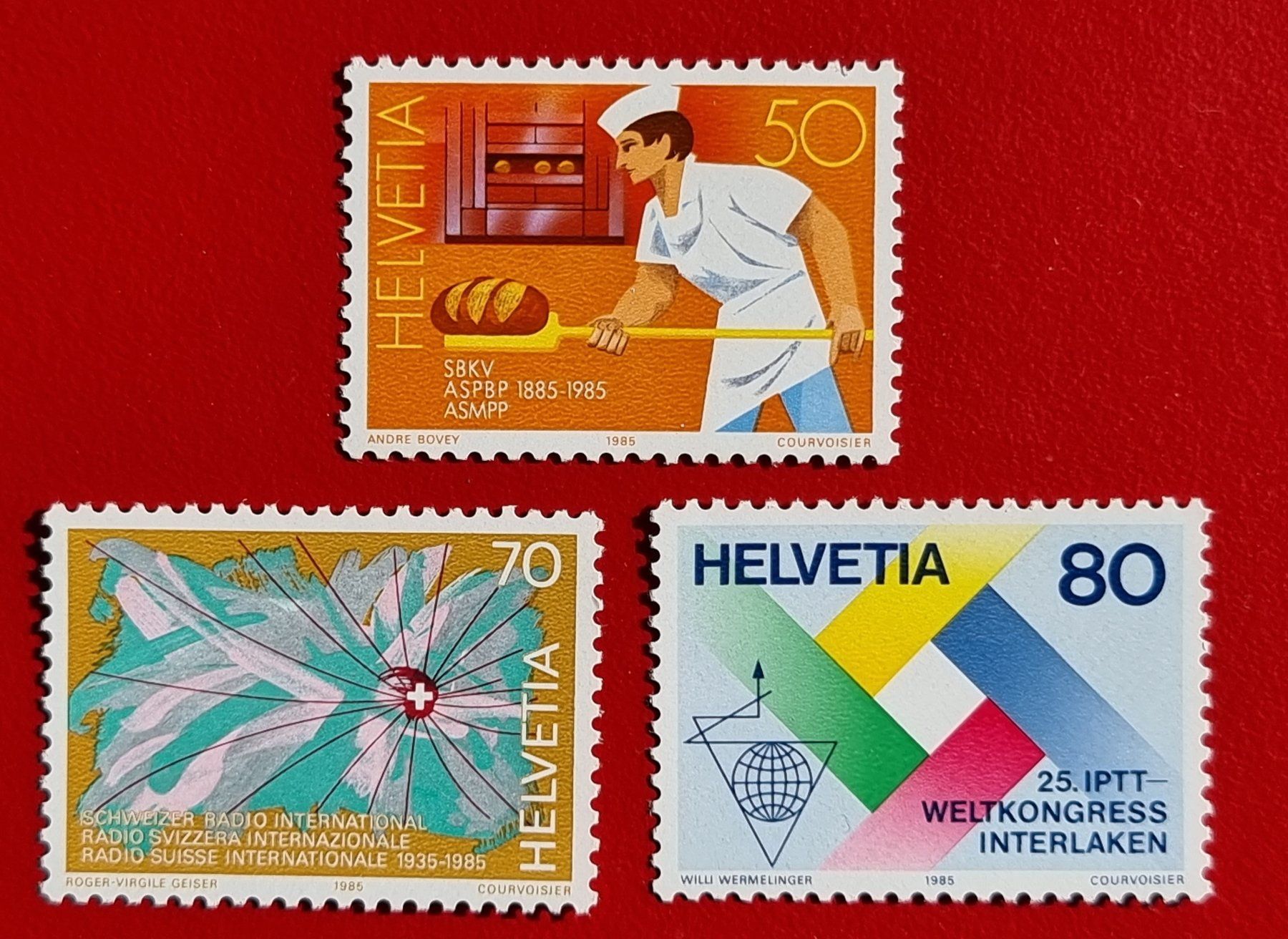 Tutti i francobolli: WERBEMARKE 717 718 719 1985** POSTFRISCH – Nuovo (secondo la descrizione) da Düdingen venduto da Quartierstrasse