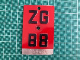 Velonummer Fahrradschild ZG 88 - 049484