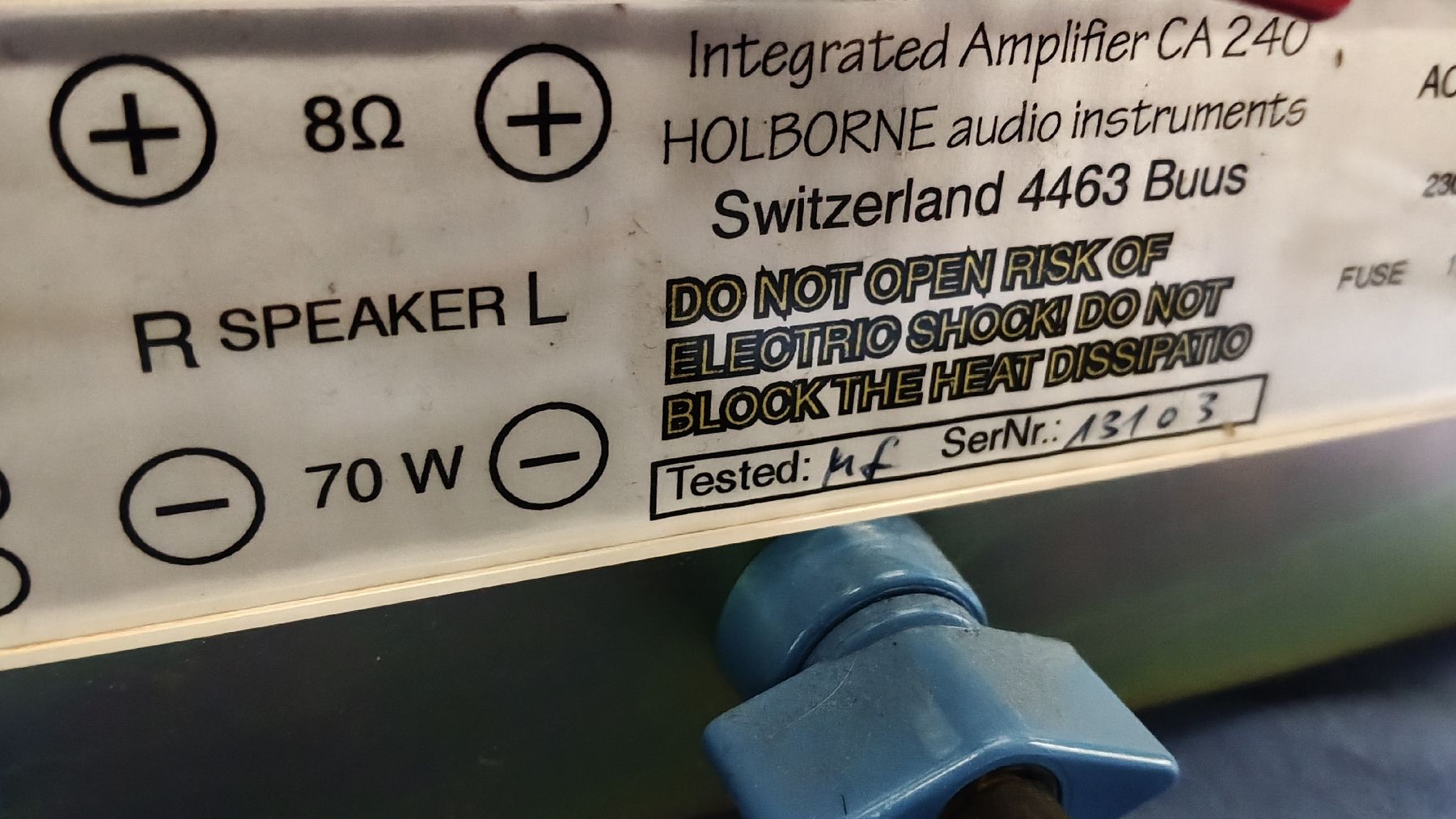 Verstärker: Amplificatore ibrido High end HOLBORNE CA240 – Gebraucht aus Chiasso von Valerio_Audio 4