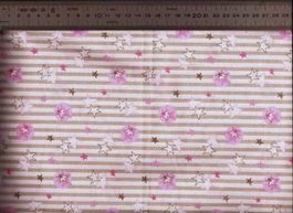 Baumwollstoff  50 x 140 cm Sterne in Streifen