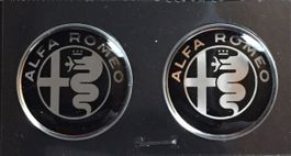Alfa Romeo 3D Sticker 21mm Black Chrom 2er Set (Art. 21831)