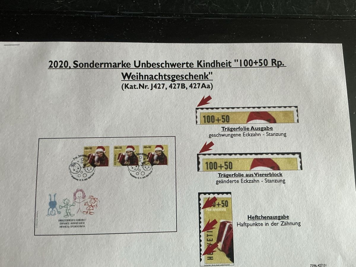 Tutti i francobolli: Schweizer Briefmarken: Weihnachtsgeschenk 2020, Abart – Usato da Hedingen venduto da Juniswiss 1