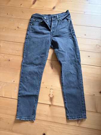 Levi's 501 Skinny Jeans Black Denim Size W27 L28 Used