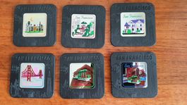 6 Stück Glas Untersetzer