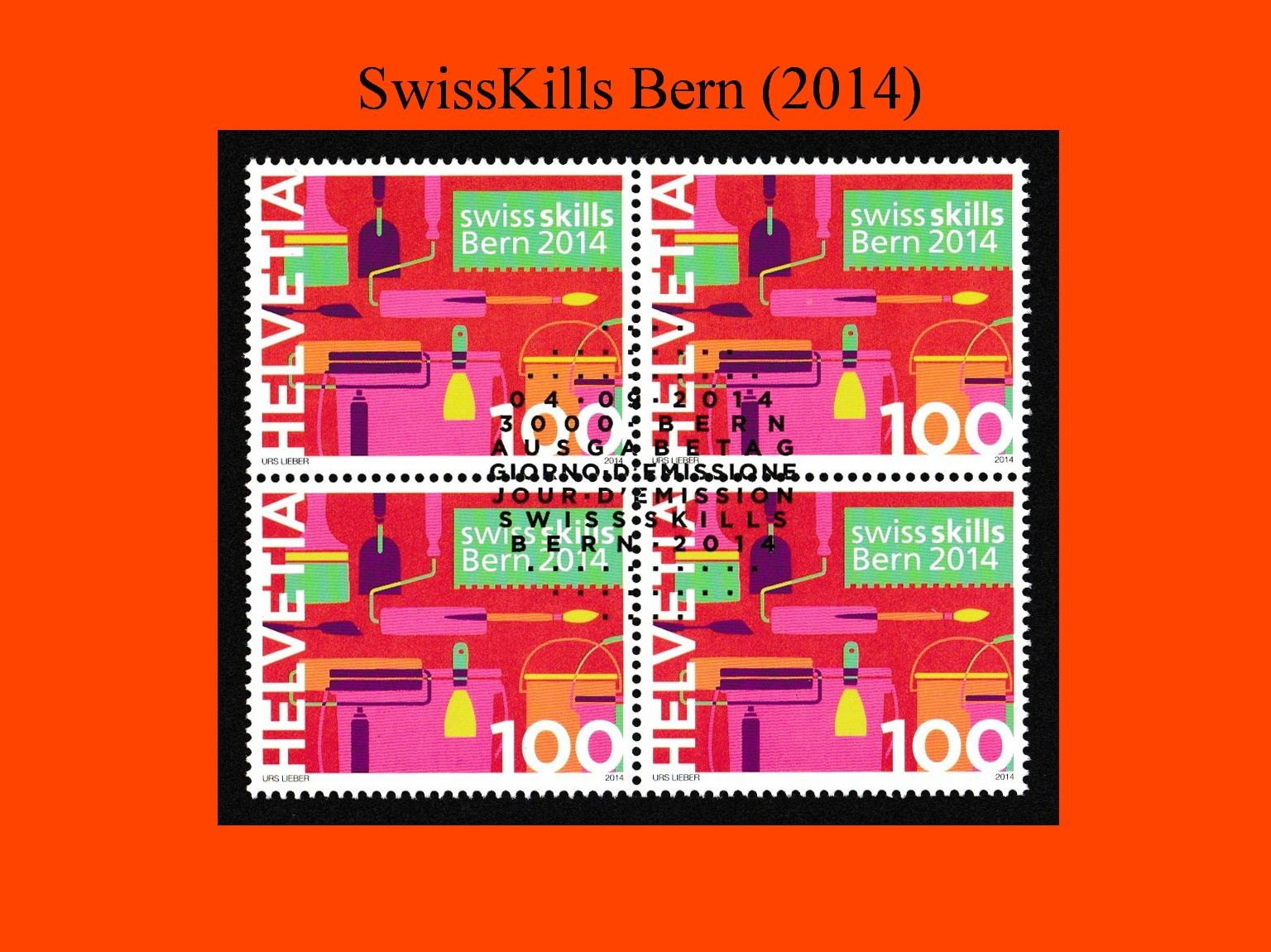 Tutti i francobolli: Viererblock "SwissKills Bern" (2014) – Nuovo (secondo la descrizione) da Dübendorf venduto da Jumbo1990