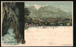 Litho Meiringen, Aareschlucht mit Besuch