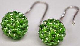 Ohrringe Ohrstecker Kugel Grüne Zirkonia Sterling Silber