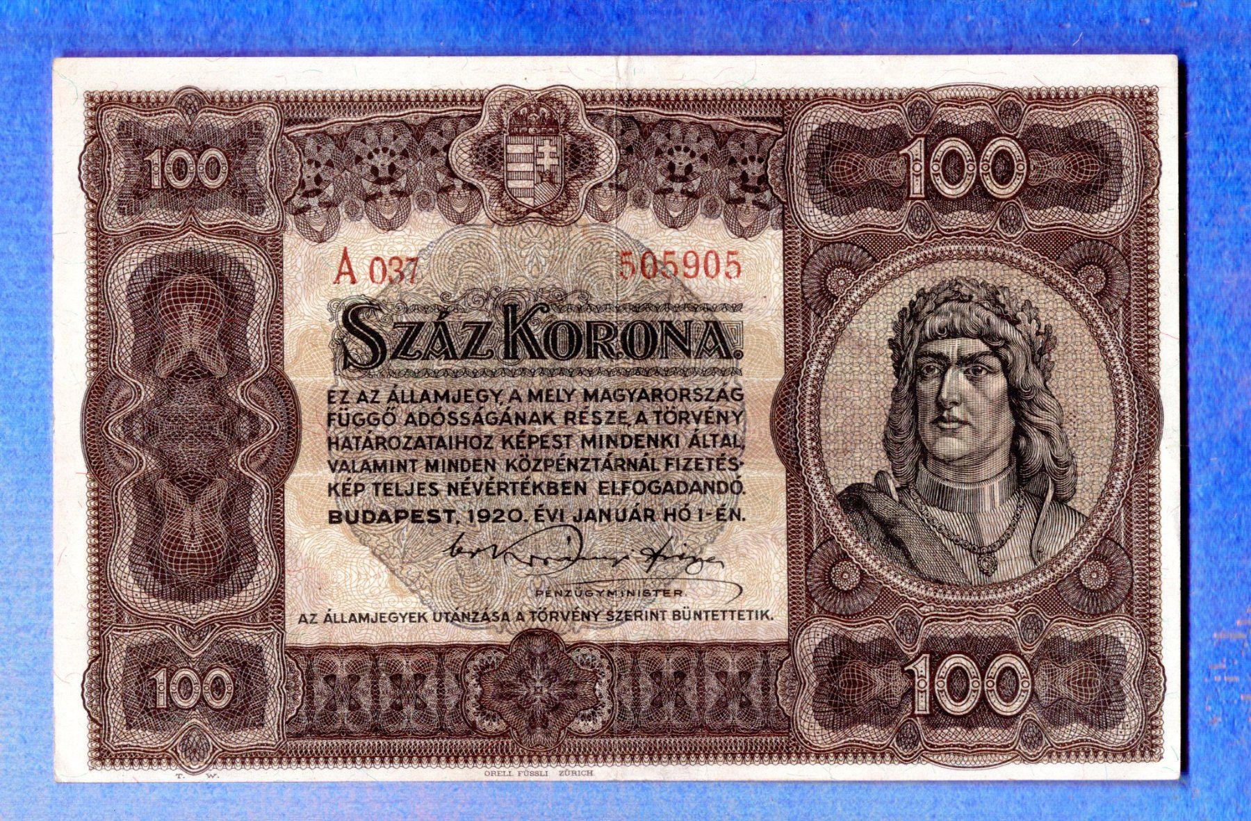 Banconote: Ungarn 100 korona 1920 – Usato da Leibstadt venduto da baroc333