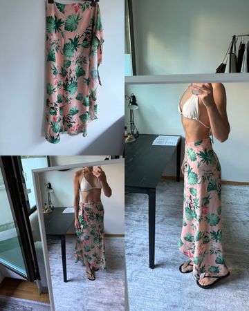 Mint & Berry Set – Pareo + weißer Bikini, Gr. 36