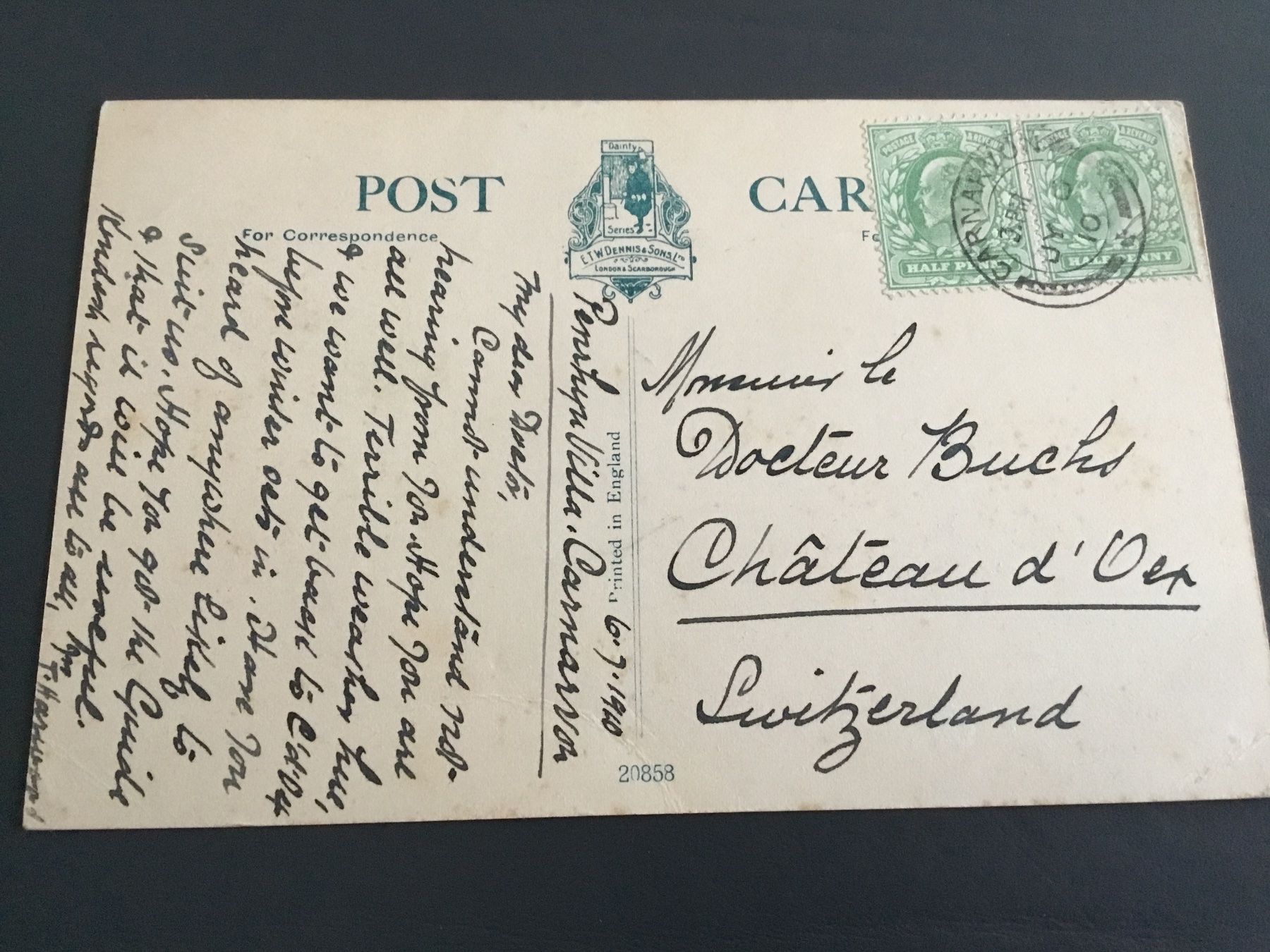 Cartoline postali: England: Carnarvon / Carnarfon – Usato da Kerzers venduto da Georges3210 1
