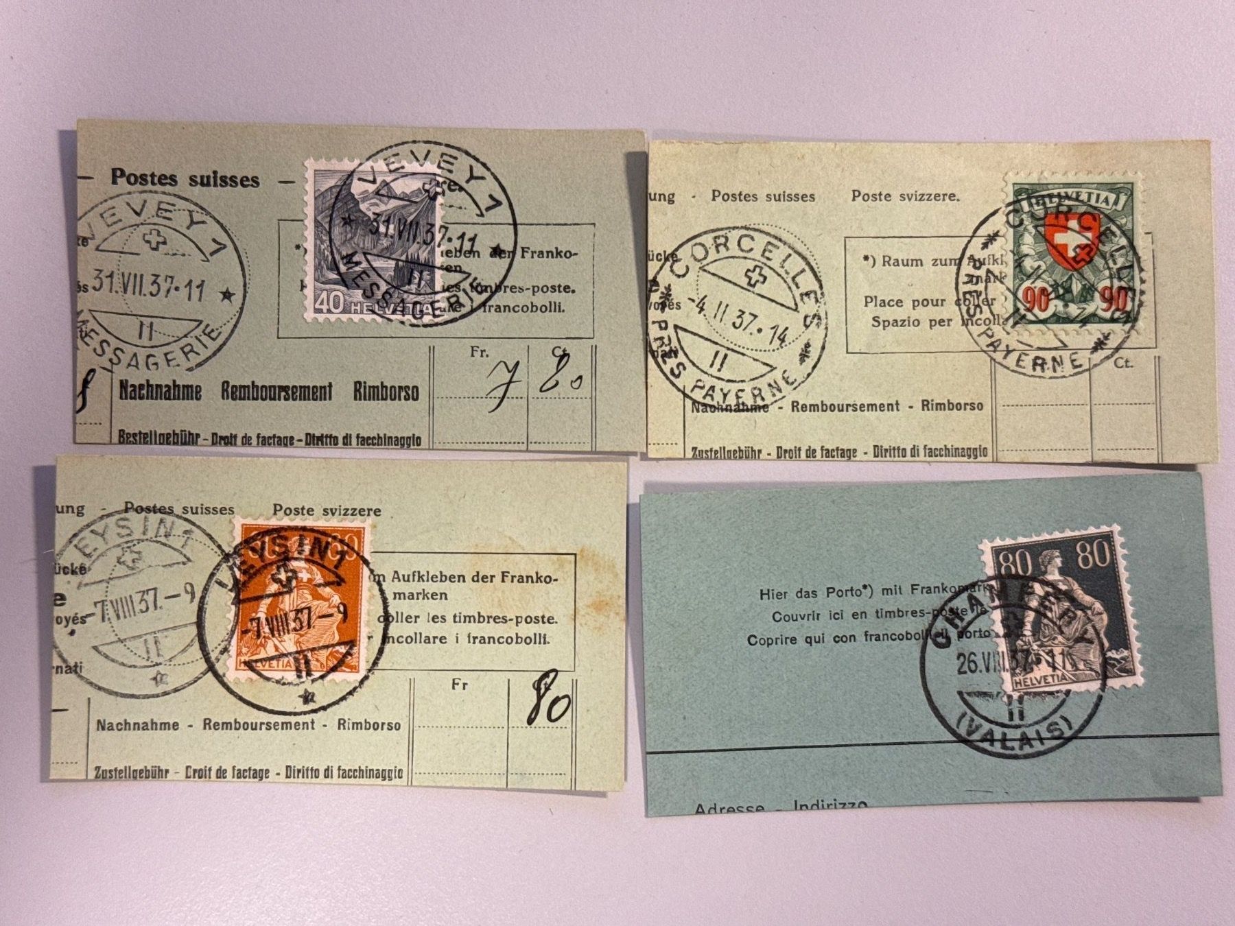Tutti i francobolli: 1937 Altschweiz, gestempelt – Usato da Küssnacht am Rigi venduto da SUOMIMASTER