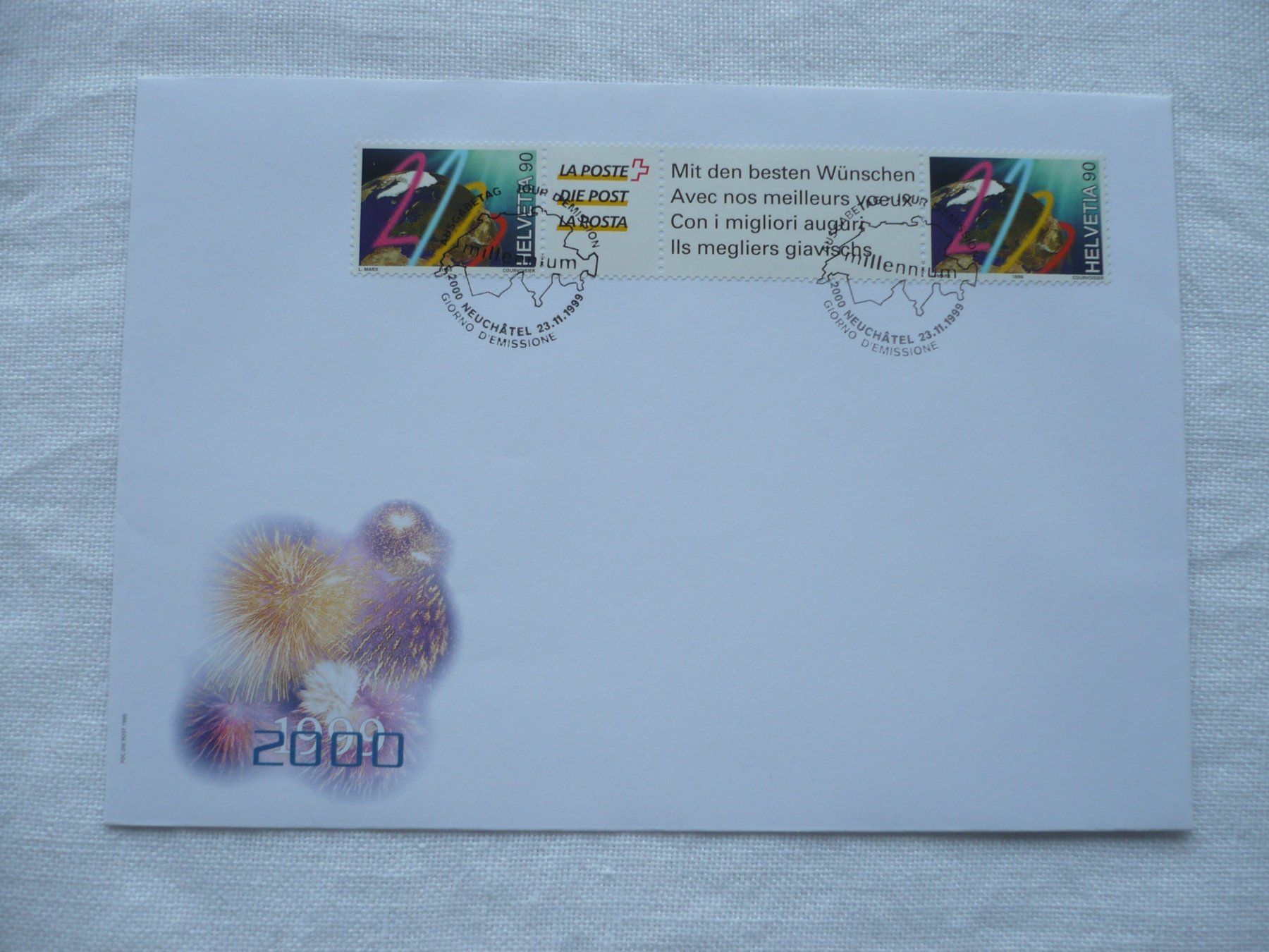 Alle Briefmarken: 1999 Millennium, Neuchâtel, 1 FDC SBK 985 – Gebraucht aus Zürich von saltandpepper008