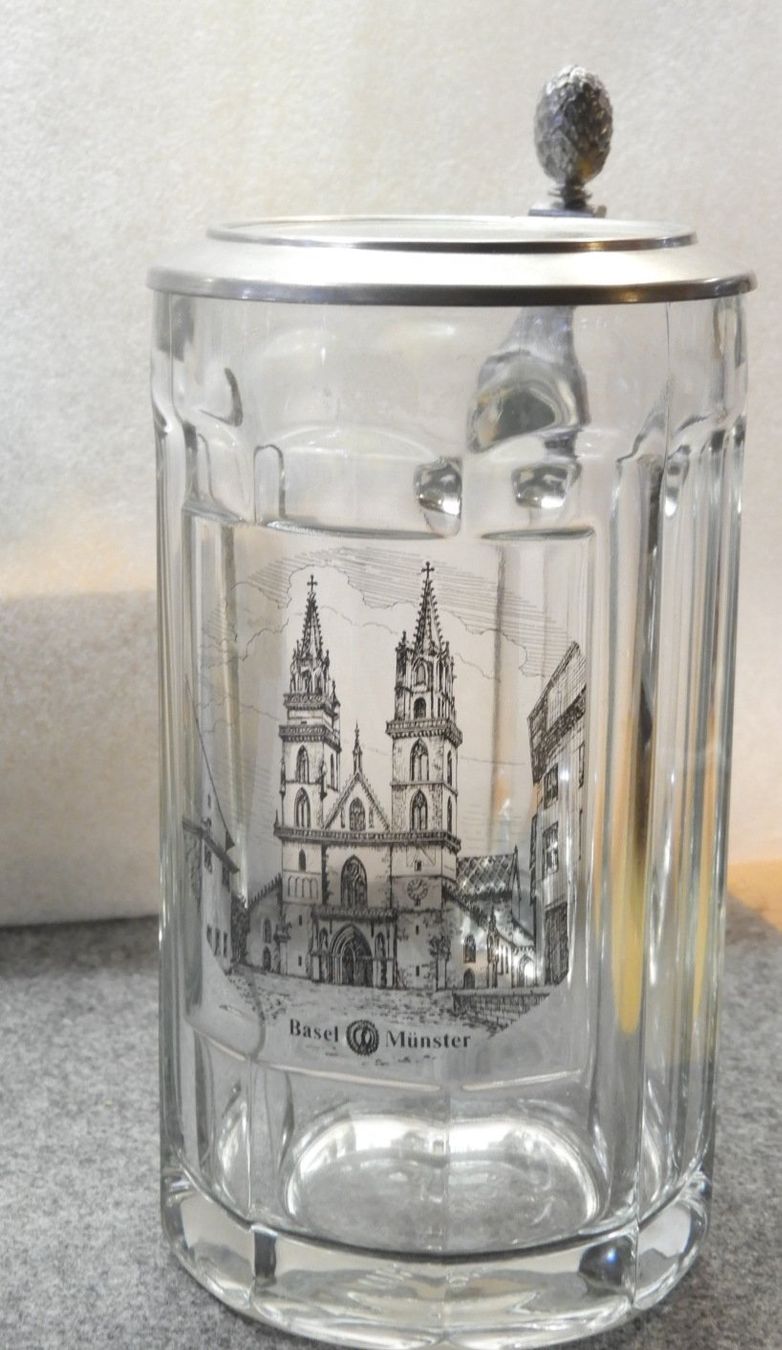 Bicchieri: BIERSEIDEL BASEL, ZINNDECKEL 95% – Nuovo (secondo la descrizione) da Ettingen venduto da 1985printemps