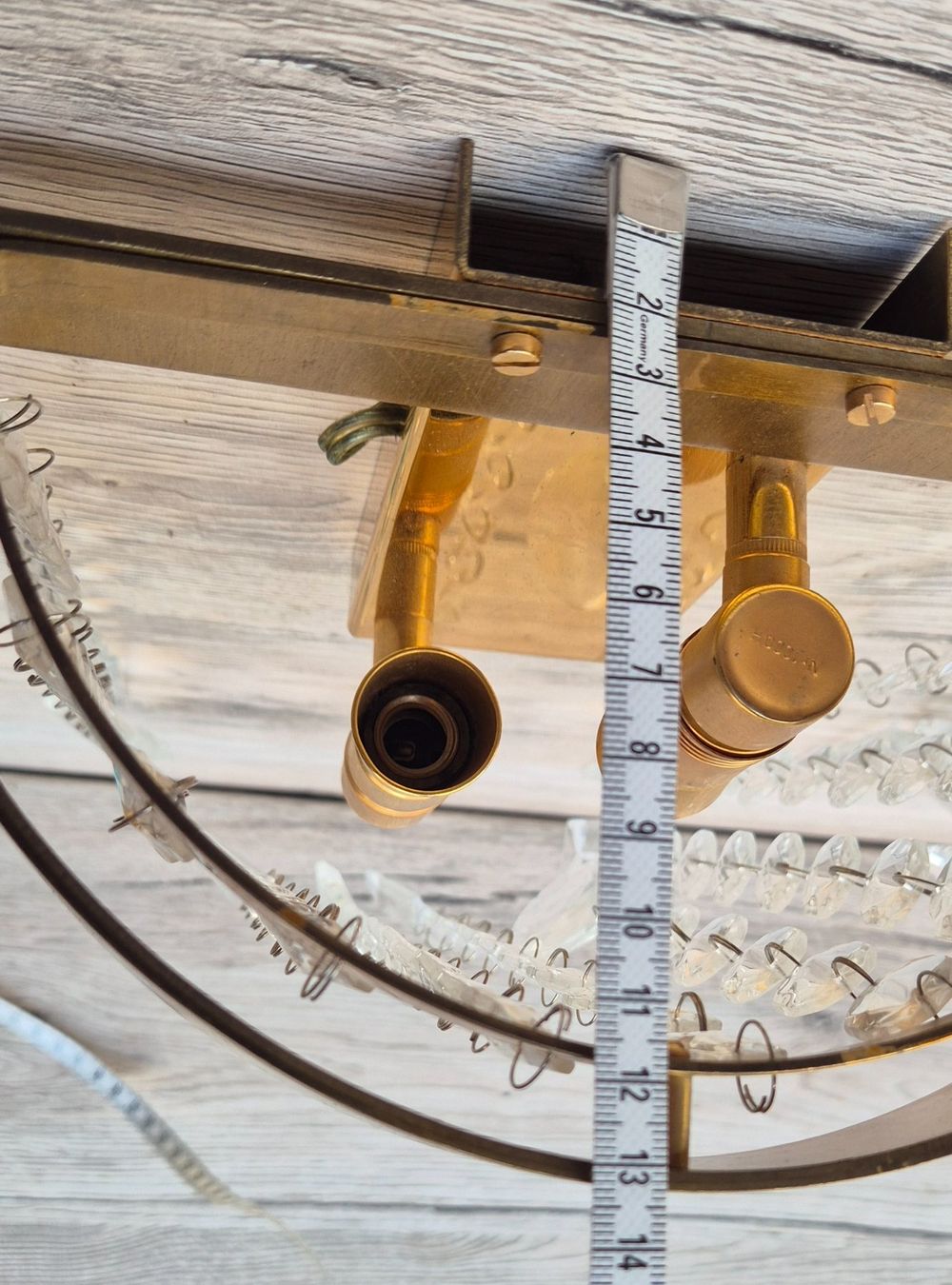 Lampade: 2 schöne Messing Wandleuchtem mit Glaskristallen – Usato da Neerach venduto da sillis 7
