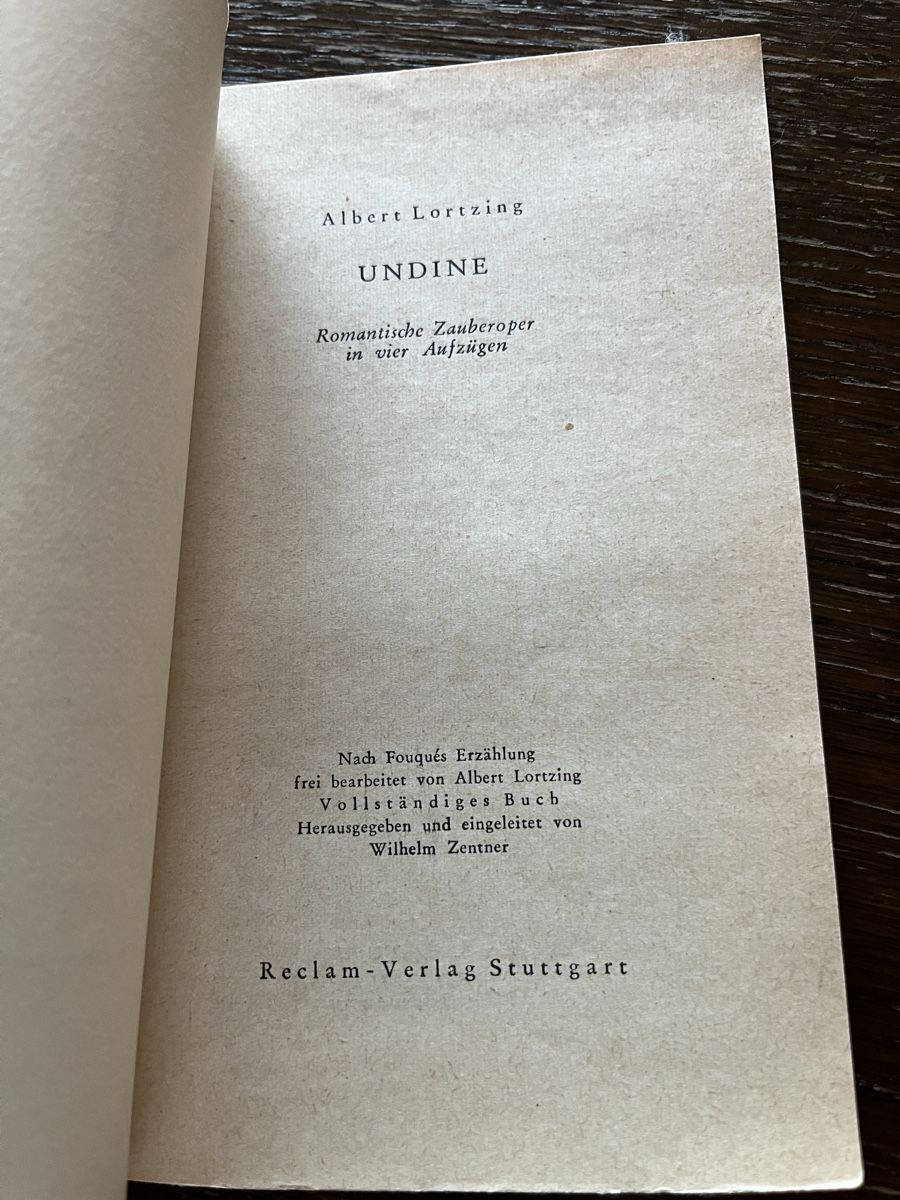 Libri: Undine - Romantische Zauberoper – Usato da Winterthur venduto da Mmagu 1