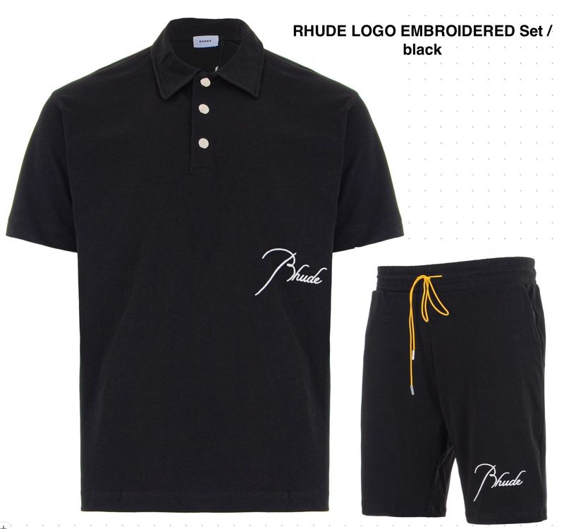 RHUDE POLO & SHORTS SET black GR.M/ NEW | Kaufen auf Ricardo