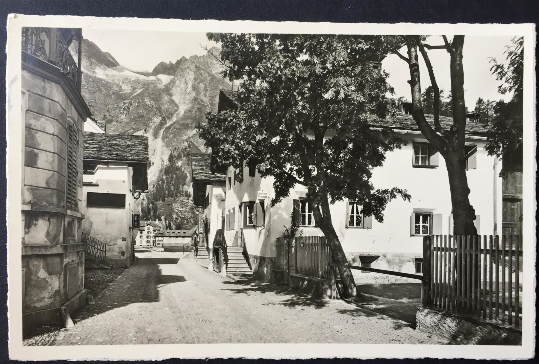 Cartoline postali: SILS-MARIA Dorfstrasse mit Apotheke – Usato da Jona venduto da philajona