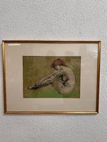 Vintage Farblithografie Frauenakt Francesco Messina 64 x 49