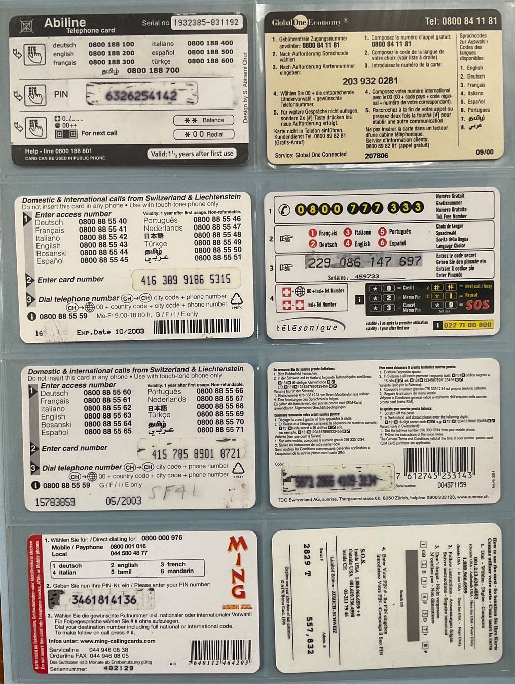 Schede telefoniche: 8 Prepaid Telefonkarten – Usato da Winterthur venduto da Grap75 1