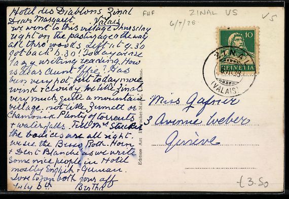 Cartoline postali: Grimentz, Strassenpartie mit Wohnhäuser – Usato da Berlin venduto da bartko-reher 1